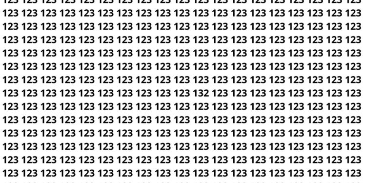 Você consegue achar o número diferente escondido entre vários 123 em 5 segundos
