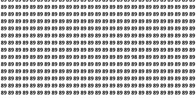 Você consegue encontrar o número 98 escondido entre vários 89 em apenas 5 segundos?