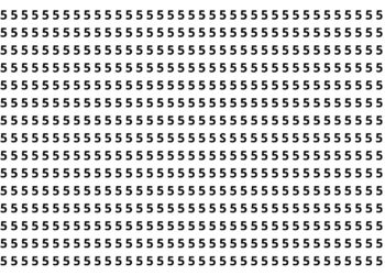 Poucos conseguem achar a letra S escondida entre vários números 5