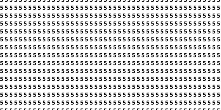 Poucos conseguem achar a letra S escondida entre vários números 5