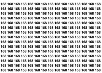 Puzzle viral que desafia olhos e mente: encontre o 186 em meio a 168