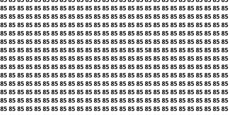 Encontre o número 58 entre vários 85 em apenas 5 segundos