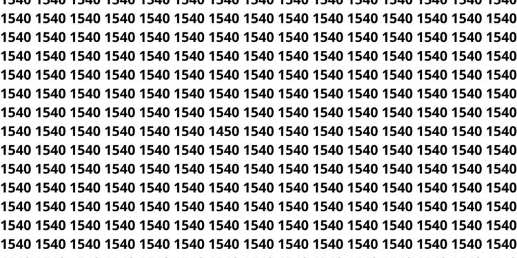 Encontre o número 1450 entre vários 1540 e teste sua visão em 15 segundos