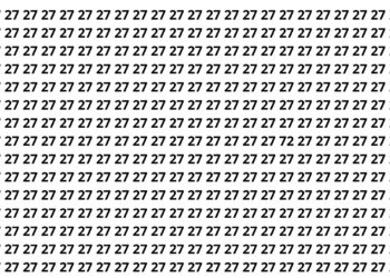 Desafio visual: só olhos atentos encontram o 72 no meio dos 27