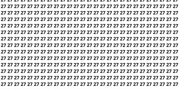 Desafio visual: só olhos atentos encontram o 72 no meio dos 27