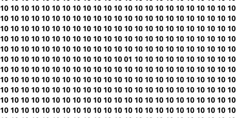 Desafio relâmpago: encontre o número 01 escondido entre vários 10 em segundos