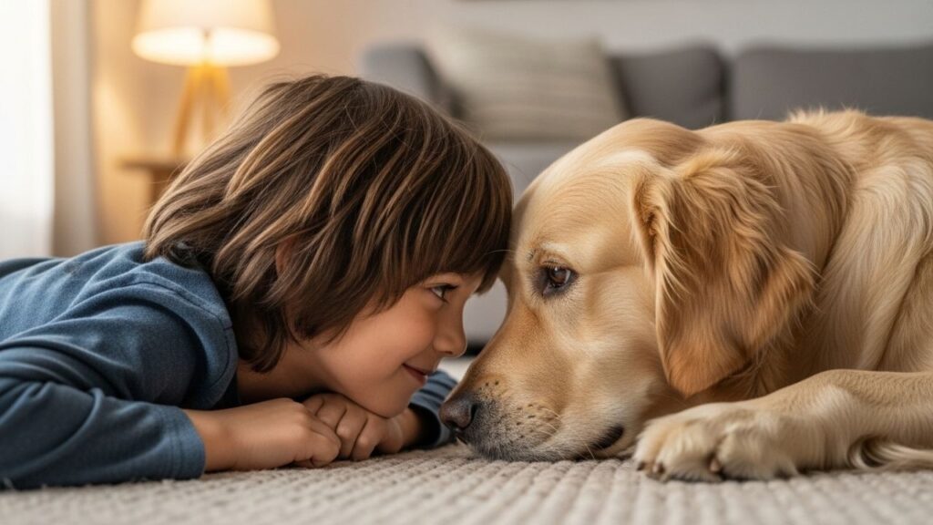 Golden corre ao encontro de criança PCD e cria momento inesquecível de carinho entre melhores amigos, emocionando a internet