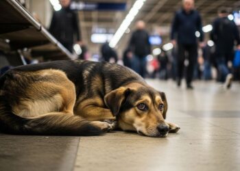 Cão abandonado na estação gera comoção na internet e acende alerta na população sobre o abandono de animais