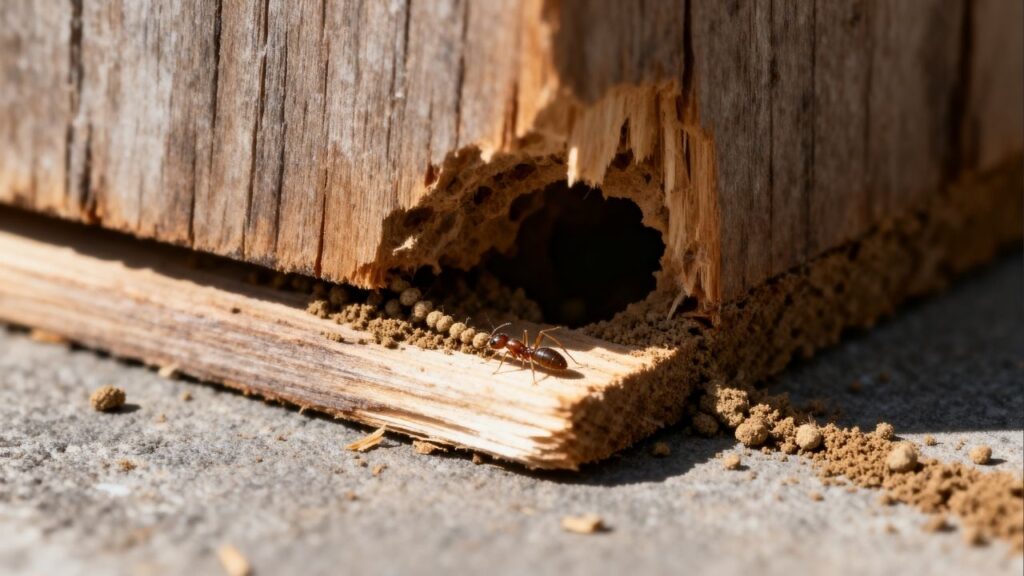 Cupins subterrâneos estão destruindo portas e móveis de madeira silenciosamente por causa da umidade constante nas casas térreas