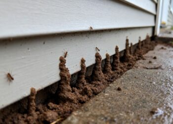 Cupins subterrâneos estão destruindo portas e móveis de madeira silenciosamente por causa da umidade constante nas casas térreas