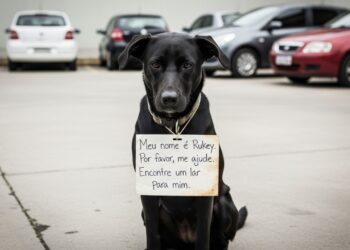 Uma cadela abandonada em um estacionamento com um bilhete preso à coleira é acolhida por um abrigo que também tem uma mensagem para sua dona