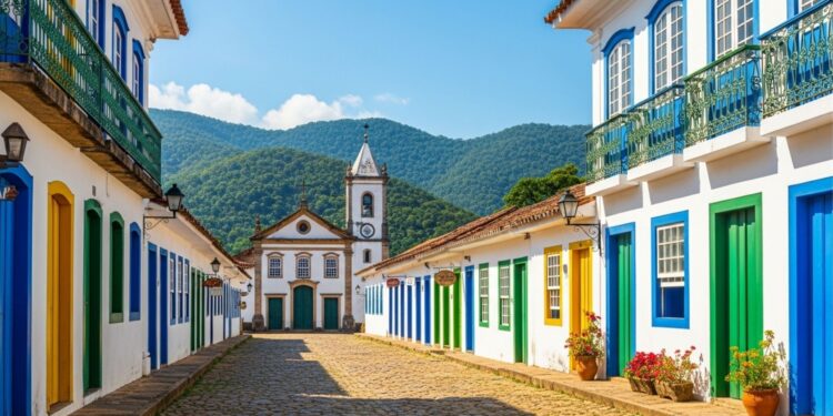 Essa cidade histórica parece cenário de filme antigo com montanhas ao redor e ruas de pedra