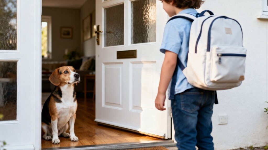 É assim que o cachorro se sente quando ele vê o bebê aprender a andar na sala e depois sair com mochila nas costas para a escola