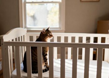 É assim que o gato se sente quando o berço ocupa o quarto e ele perde o lugar onde dormia todos os dias