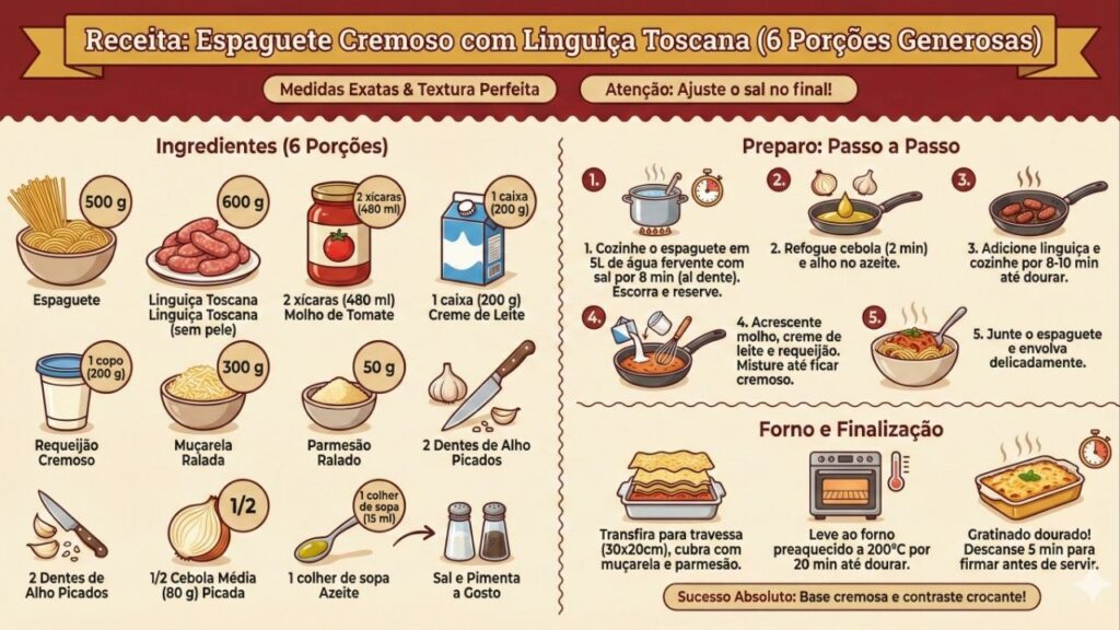 Espaguete assado à toscana cremoso virou o prato mais pedido da casa e já superou a lasanha nos almoços de domingo