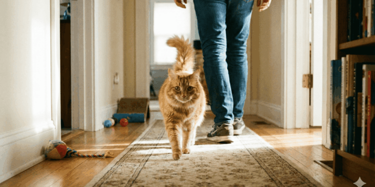 Quando o gato escolhe você para seguir pela casa, o que isso quer dizer?