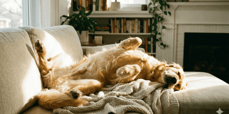 O que significa quando o cachorro prefere dormir de barriga para cima?