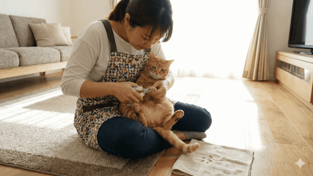 cortando unha de gato