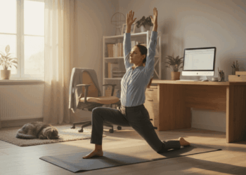Alongamentos simples para quem vive muito tempo sentado e sente o corpo travado no fim do dia