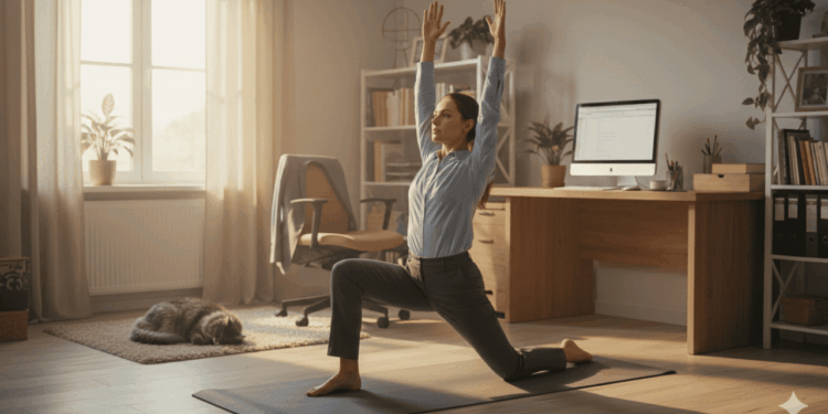 Alongamentos simples para quem vive muito tempo sentado e sente o corpo travado no fim do dia