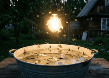 Esse truque com água sob a luz ajuda a reduzir cupins alados após a chuva