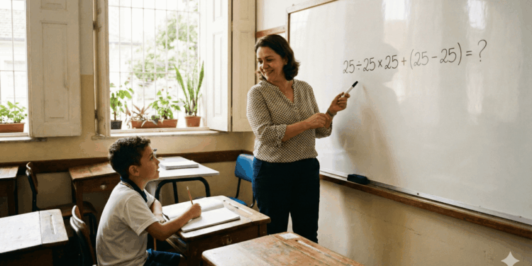 Quanto é 25 ÷ 25 x 25 + (25 – 25)? A pegadinha que confunde muita gente