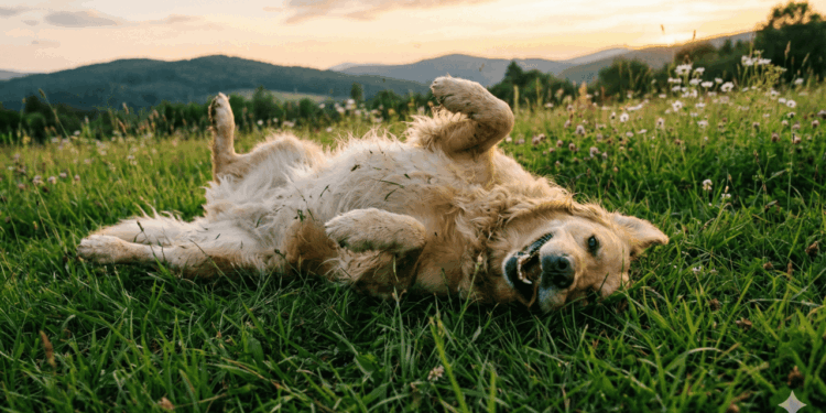 O verdadeiro motivo que faz os cães se jogarem na grama sempre que têm oportunidade