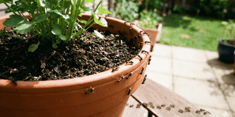 formiga em vaso