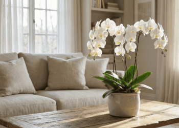 orquídea em ambiente interno