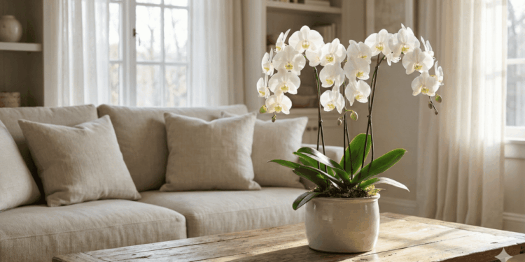 orquídea em ambiente interno