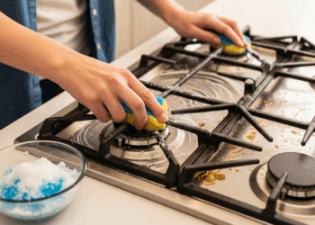 Dois ingredientes da sua cozinha que ajudam a remover gordura do fogão facilmente