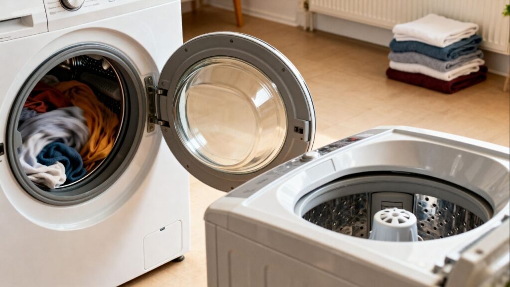 Lavadora de abertura frontal versus lavadora de abertura superior: qual a diferença entre as máquinas de lavar roupa? Quais são as suas funcionalidades? Qual é a melhor entre as duas?