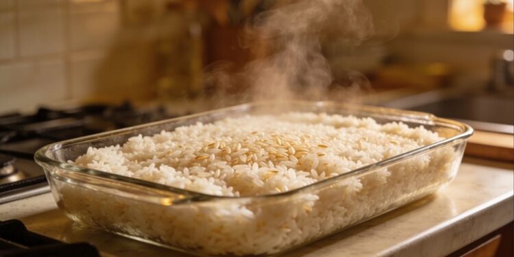 O arroz cozido dura até 5 dias na geladeira sem azedar se você fizer isso logo após o preparo