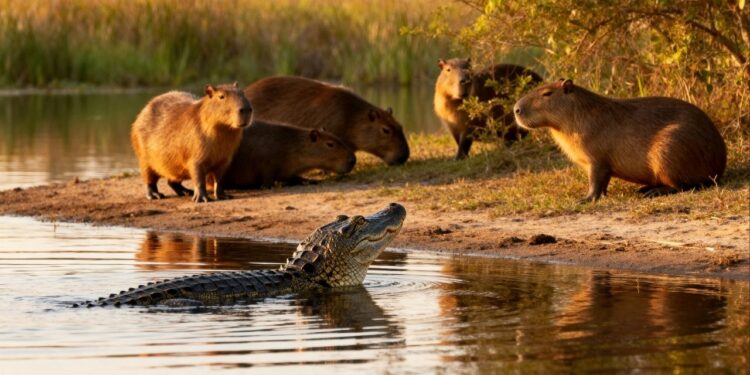 Por que jacarés ignoram capivaras mesmo sendo presas fáceis