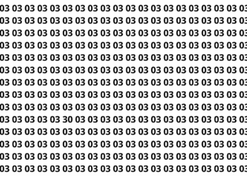 Encontre o número 30 entre vários números 03 em apenas 10 segundos neste desafio