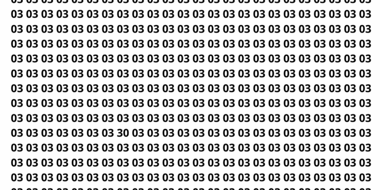 Encontre o número 30 entre vários números 03 em apenas 10 segundos neste desafio
