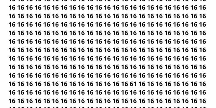 Encontre o número 61 entre vários números 16 em apenas 12 segundos neste desafio