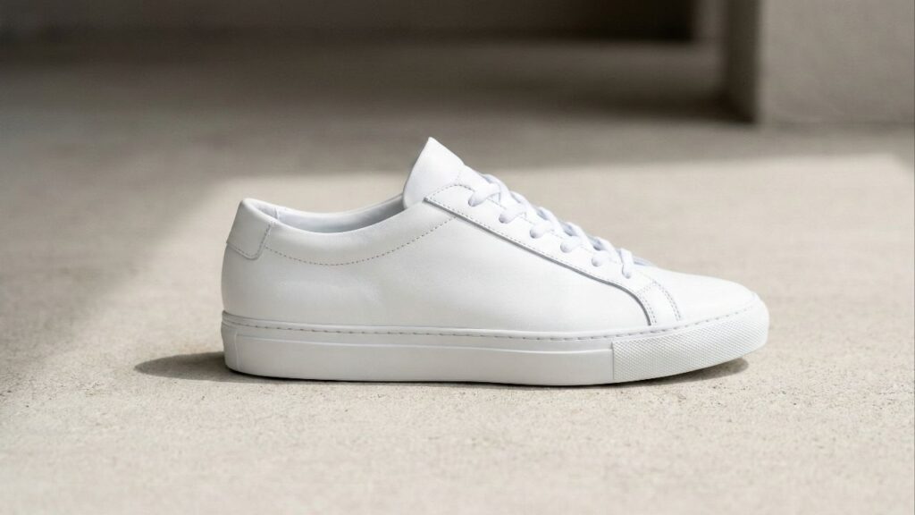 Tênis branco encardido branco de novo sem colocar na máquina com mistura fácil que não amarela a borracha