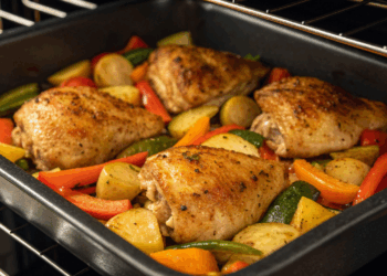 Frango com legumes, receita prática e deliciosa fica pronta em 15 minutos sem bagunça