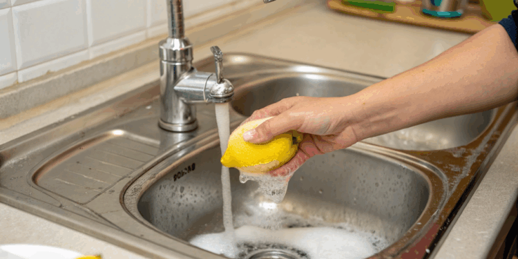 Cansado da gordura que nunca sai da pia? Este truque com limão resolve