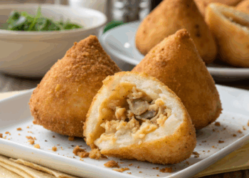 Massa de coxinha caseira pronta em 10 minutos, receita fácil para 50 porções
