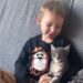 Criança e gato adotado mostram como a adoção transforma vínculos familiares