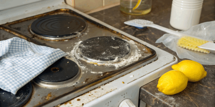 Como limpar fogão encardido com receitinha caseira usando itens que você joga fora normalmente