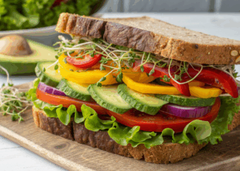 Sanduíche vegano colorido, como transformar vegetais em lanche nutritivo em apenas 5 minutos