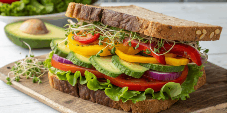 Sanduíche vegano colorido, como transformar vegetais em lanche nutritivo em apenas 5 minutos