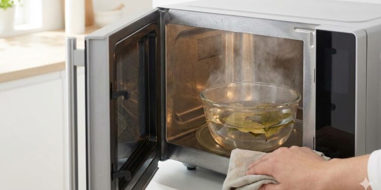 Coloque algumas folhas de louro no micro-ondas: para que serve e com que frequência deve ser feito