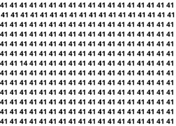 Encontre o número escondido entre vários 41 e teste sua visão