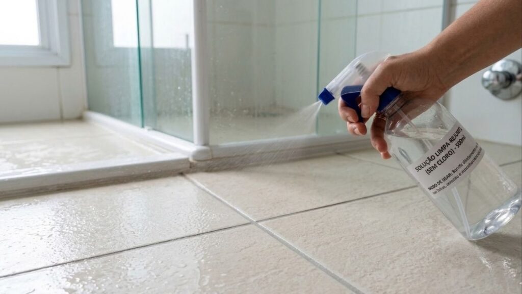 A maneira mais simples de evitar limo escorregadio no box do banheiro é borrifar essa solução caseira nas juntas do piso uma vez por semana