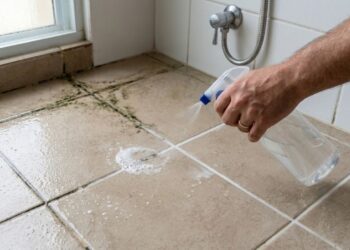 A maneira mais simples de evitar limo escorregadio no box do banheiro é borrifar essa solução caseira nas juntas do piso uma vez por semana