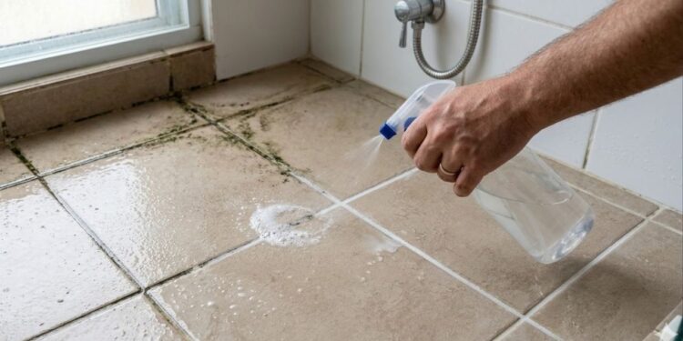 A maneira mais simples de evitar limo escorregadio no box do banheiro é borrifar essa solução caseira nas juntas do piso uma vez por semana